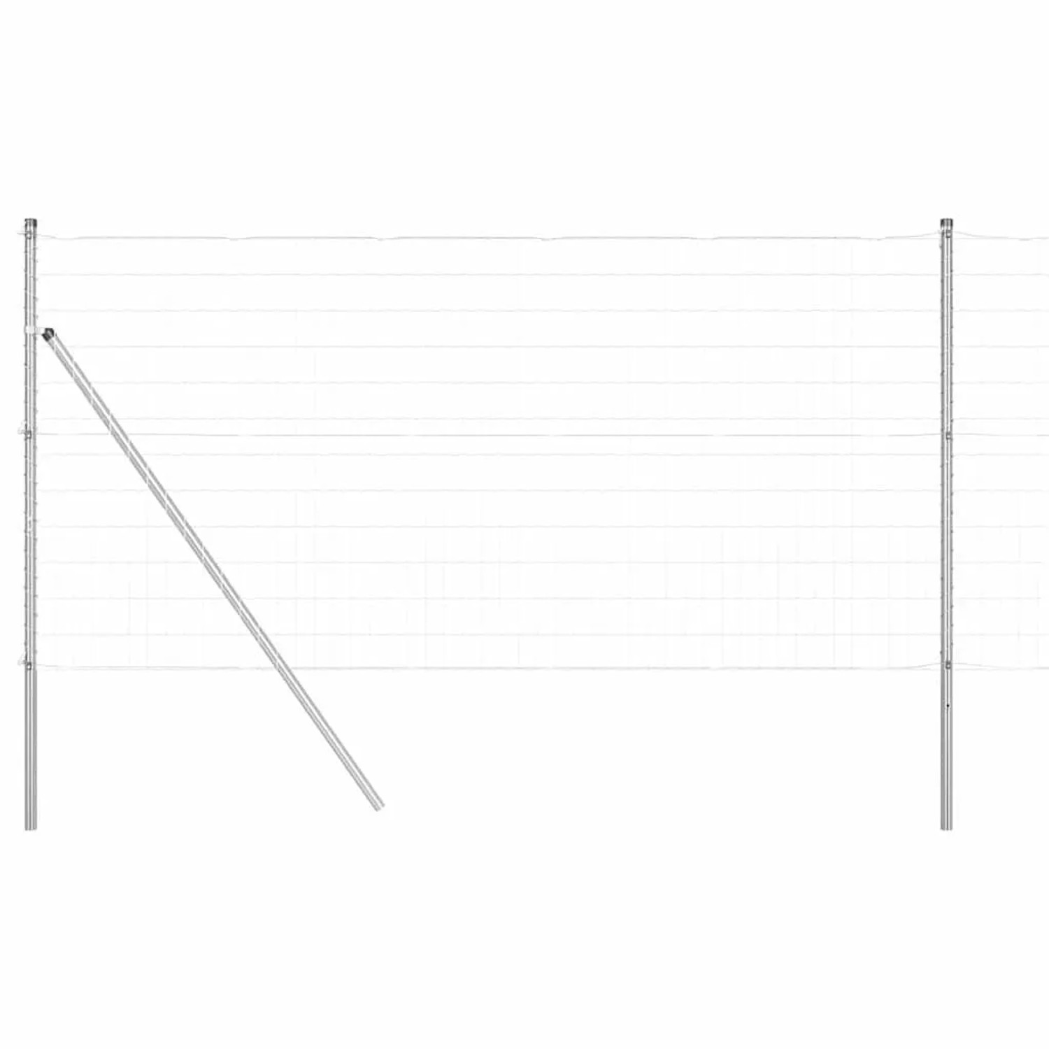 vidaXL Zaun mit Pfosten Silber 1,4 x 10 m Stahl und PVC 3350472 günstig online kaufen