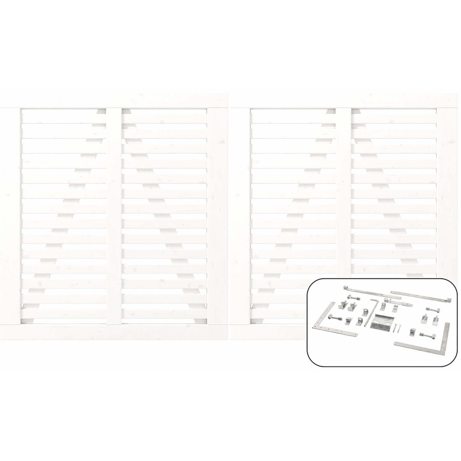 Doppeltor Harmoni Nadelholz Weiß 200 cm x 107 cm günstig online kaufen