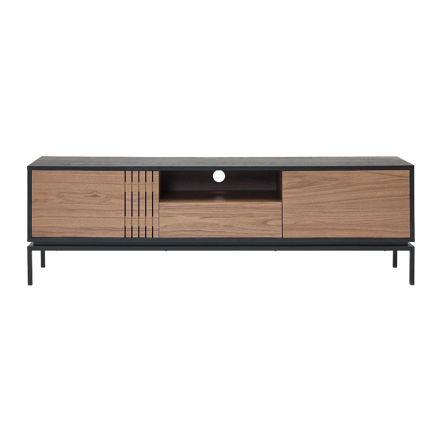 Vente-unique Tv-Board Zinori Schwarz  Naturfarben Dunkel 180 cm