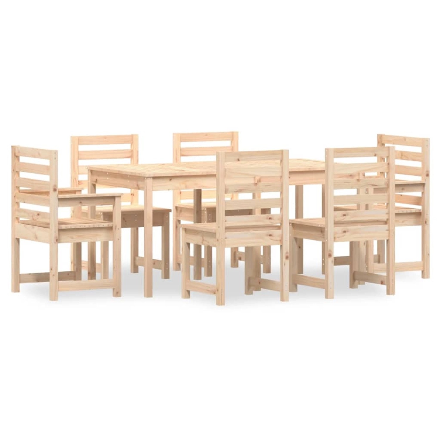 vidaXL 7-Tlg Garten-Essgruppe Massivholz Kiefer 3154707 günstig online kaufen