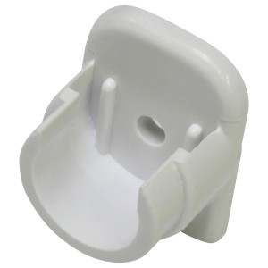 Weißes Wandlager für Gardinia Vitragestangen (Ø 11/12 mm) zur Wandmontage.