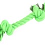 Grünes Baumwollseil mit Knoten, Teil des 6-teiligen Hunde-Outdoor-Spielzeugsets.