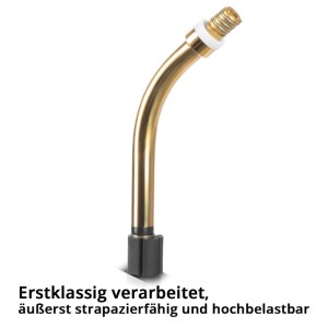 Goldfarbener STAHLWERK MIG MAG Brennerhals AK25 MB25, gebogen, als Schweißbrenner Zubehör.