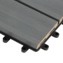 WPC Terrassenfliese Classic, grau, 30x30 cm, 11er Set, Klickfliesen für Terrasse und Balkon.