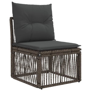 vidaXL Gartensofa-Set 9-Tlg Grau Poly-Rattan 3436109
