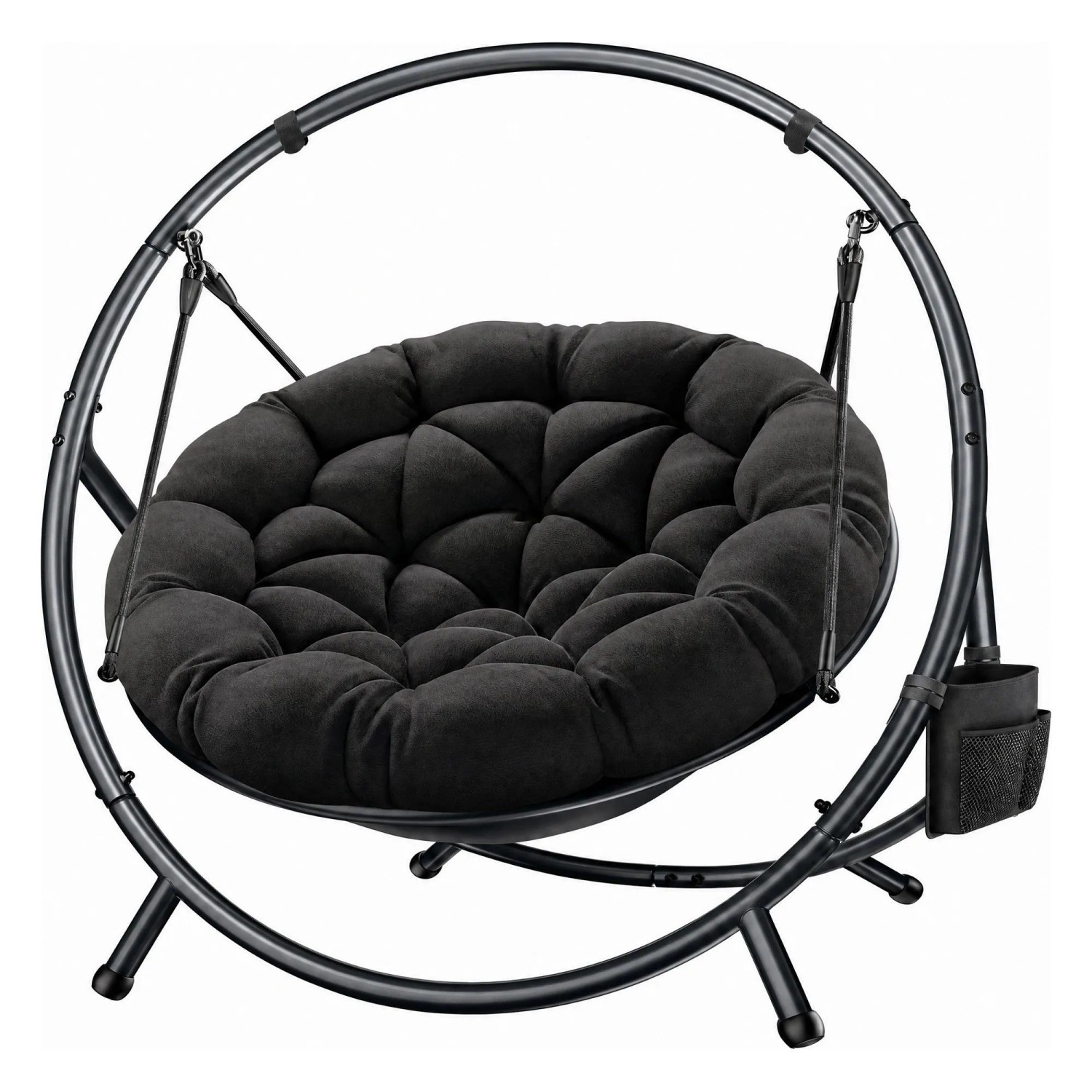 KESSER Hängesessel Bali Gestell und Kissen 150 kg Indoor und Outdoor Schwarz