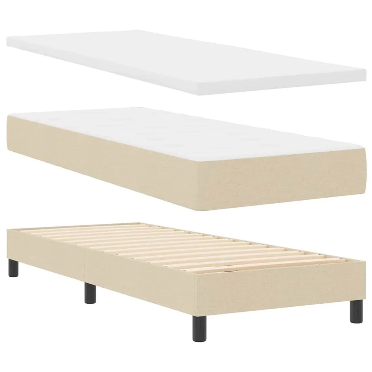vidaXL Boxspringbett mit Matratze Creme 80 x 200 cm 3341137 günstig online kaufen