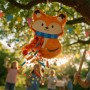 Relaxdays Pinata Fuchs Papier Mehrfarbig mit Stab und Maske 45 cm x 31 cm x 9 cm 230 g_2