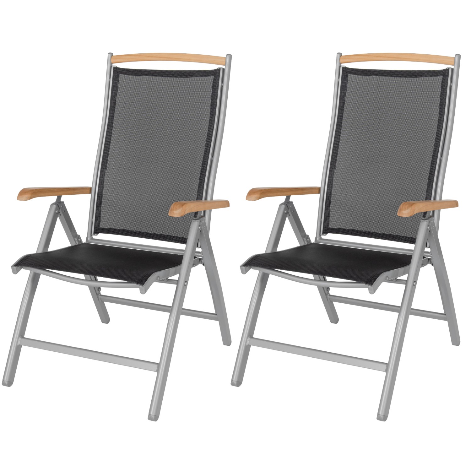 ib style Gartenstuhl 2er Set Diplomat Klappstuhl aus Aluminium und Teakholz günstig online kaufen