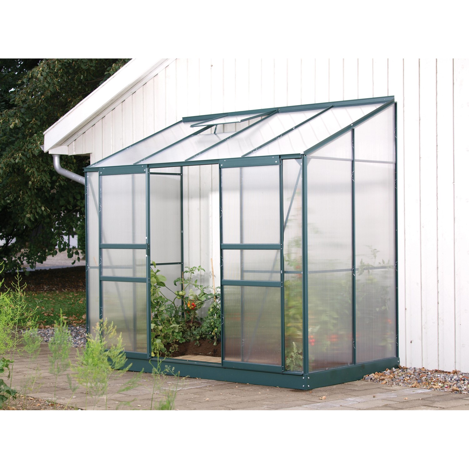 Vitavia Anlehn-Gewächshaus Ida 3300 mit 4 mm HKP 3,3 m² Grün günstig online kaufen