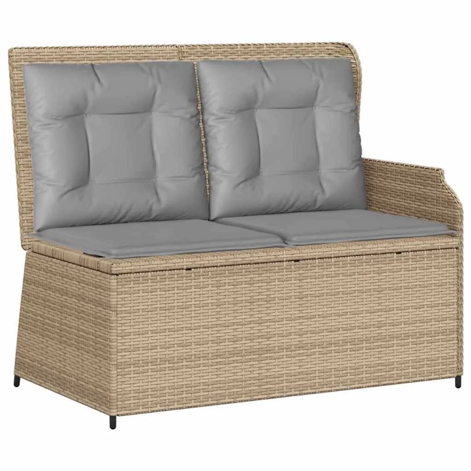 vidaXL Gartenbank mit Kissen Beige Poly Rattan 3394443 günstig online kaufen
