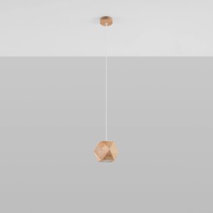 Sollux Lighting Hängeleuchte Woody aus Naturholz, geometrische Form. Pendelleuchte für Lampen & Leuchten.