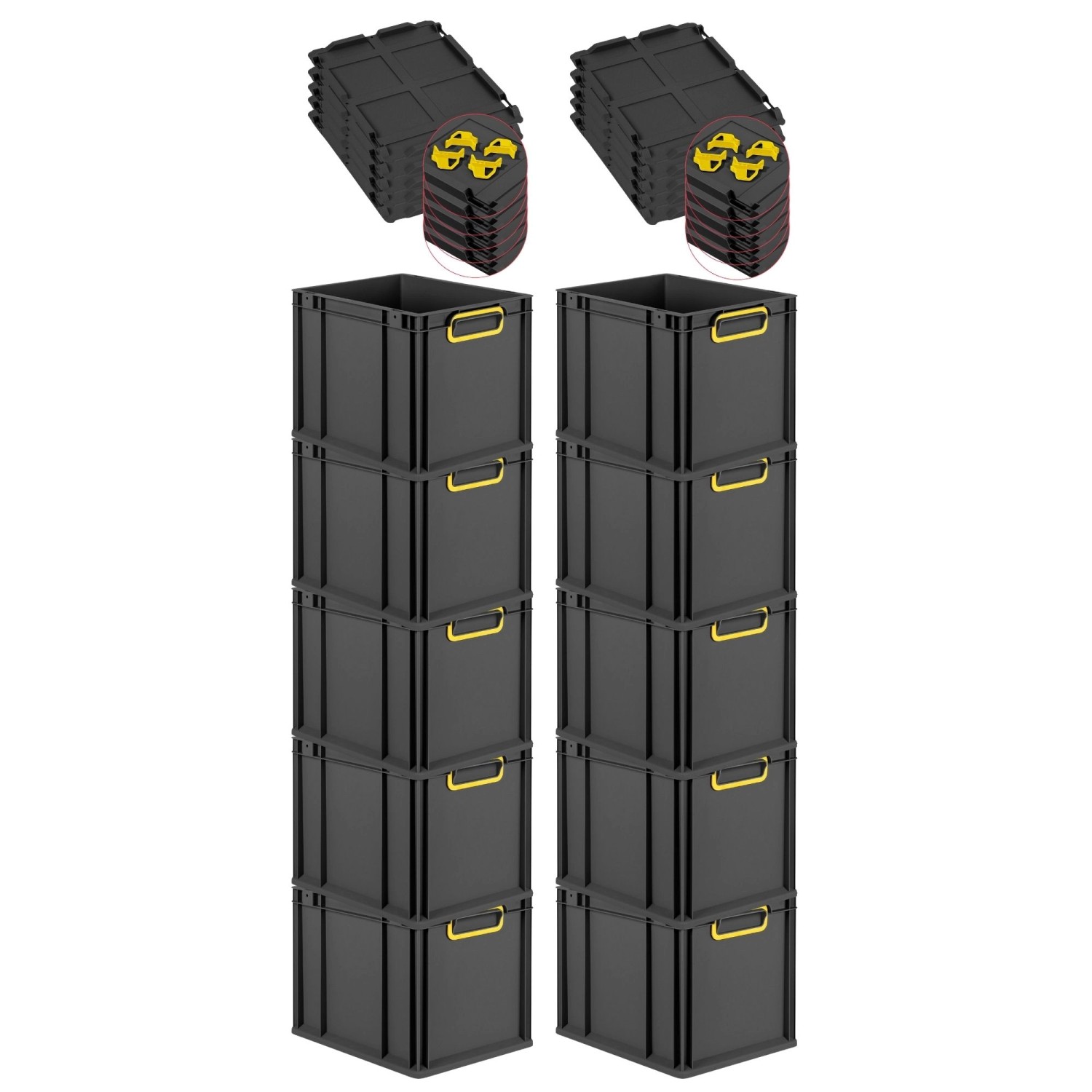 PROREGAL SparSet 10x Eurobox Nextgen Color Mit Auflagedeckel HxBxT 32x30x40 günstig online kaufen