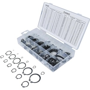 Westfalia Seegering Set, 300 Teile, Ø 3-32mm, Edelstahl, im Sortimentskasten.