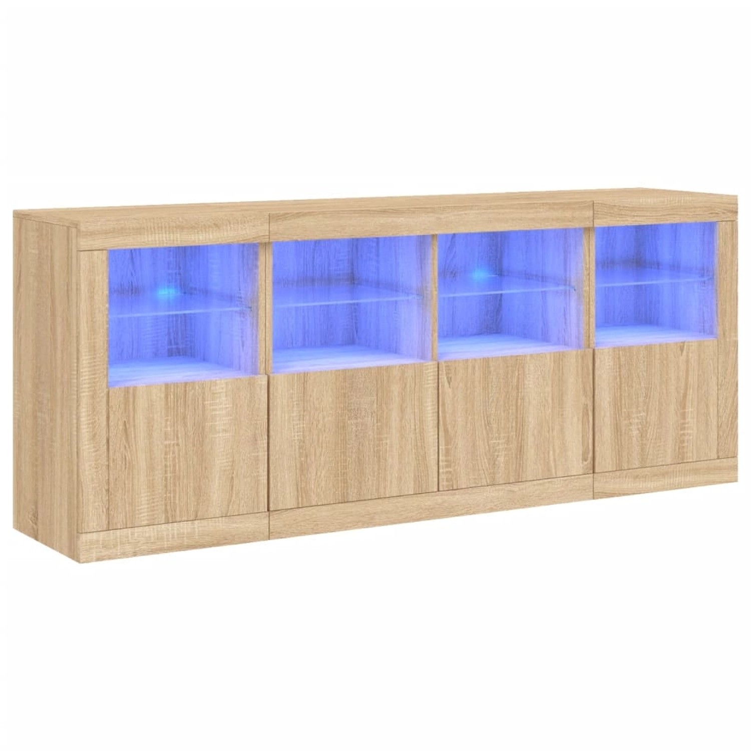 vidaXL Sideboard mit LED-Leuchten Sonoma-Eiche 163x37x67 cm 3209074 günstig online kaufen