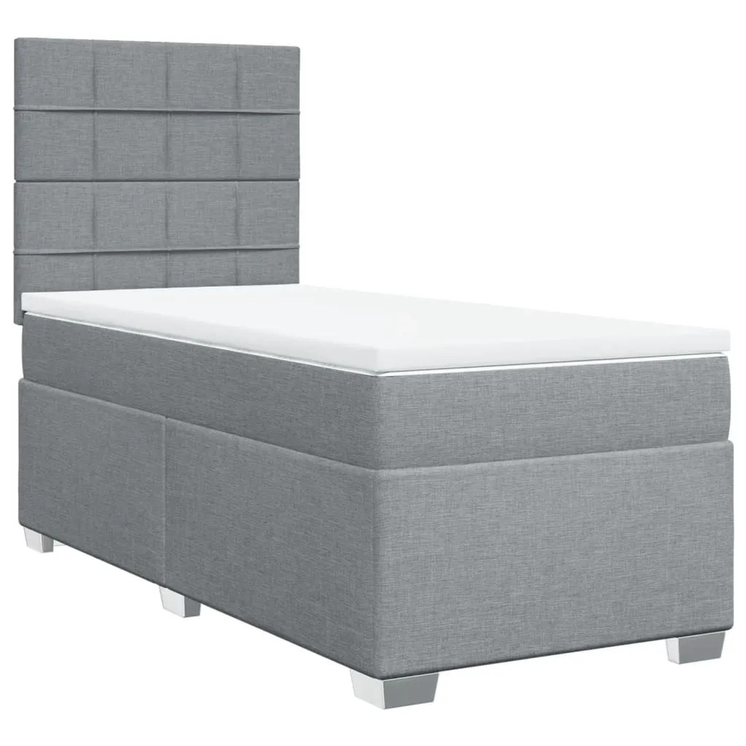 vidaXL Boxspringbett mit Matratze Hellgrau 90x200 cm Stoff 3290371 günstig online kaufen