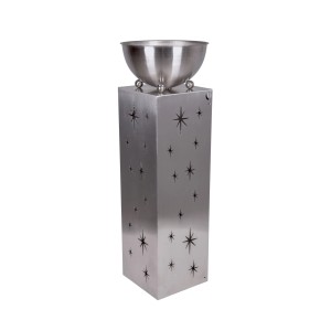 DELUKE Sternensäule aus Edelstahl mit LED, 76cm hoch, für Wohnzimmer und Büro.