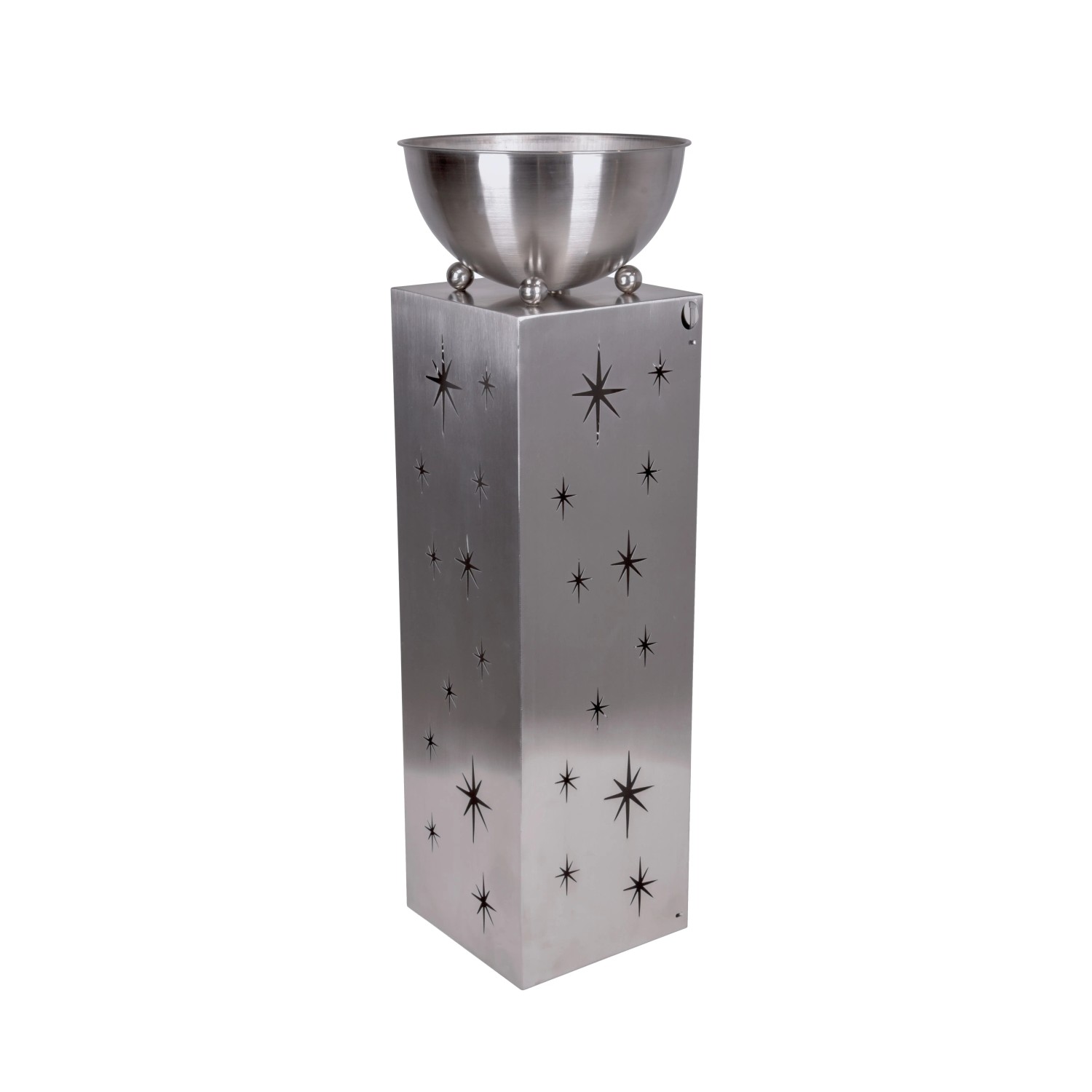 DELUKE Sternensäule MANN Mit LED Edelstahl Silber 76x25,5x25,5cm Dekoration Wohnzimmer Büro