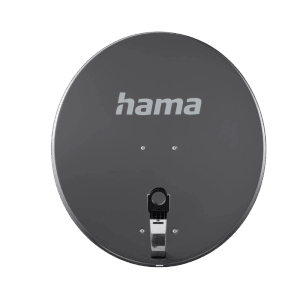 Hama SAT-Antenne 80 cm, anthrazit. Runde Aluminium-Satellitenschüssel mit Feedhalter für stabilen TV/Radioempfang.