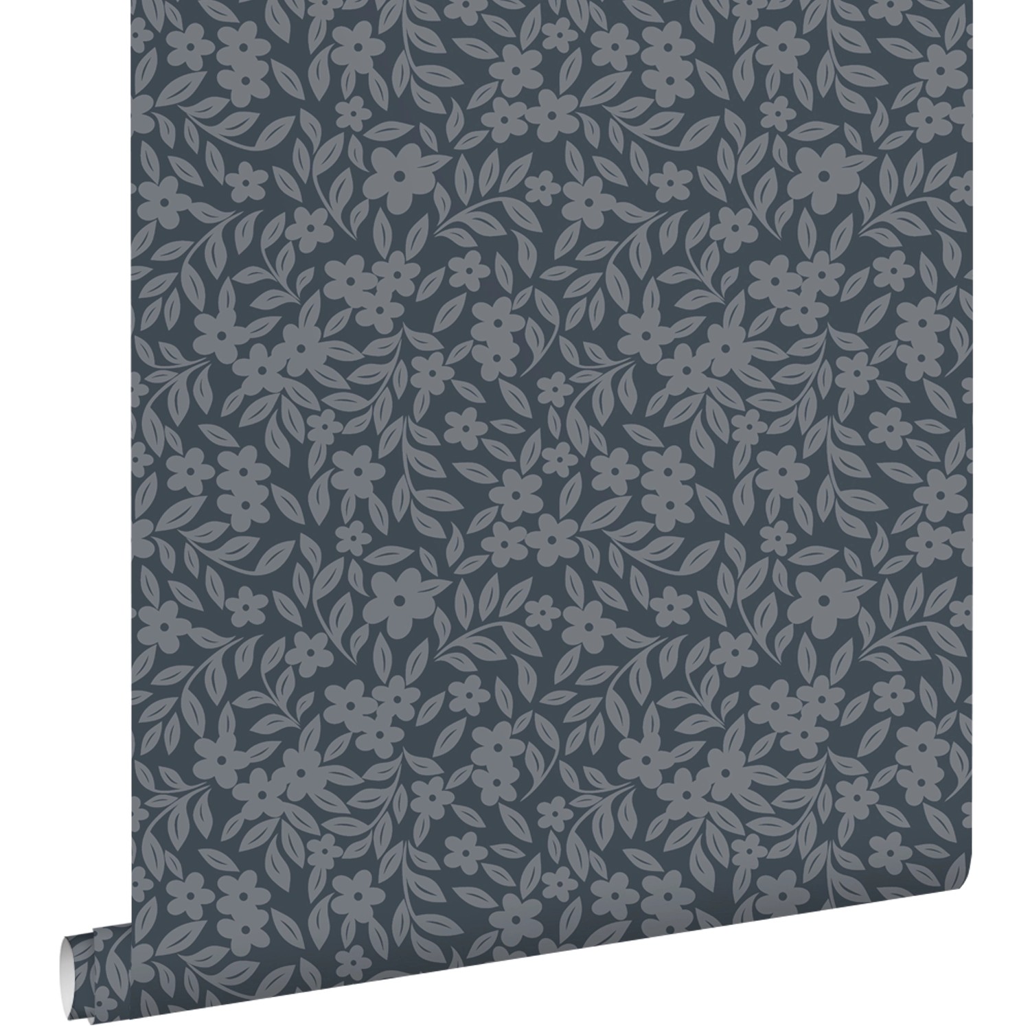 ESTAhome Tapete Blumen Dunkelblau 50 x 900 cm günstig online kaufen