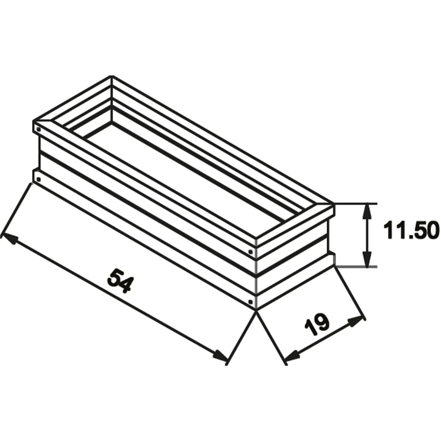 AXI Blumenkasten, braun/weiß, 19x54x11,5 cm, für Spielhäuser. Zubehör für Gartenspielgeräte.