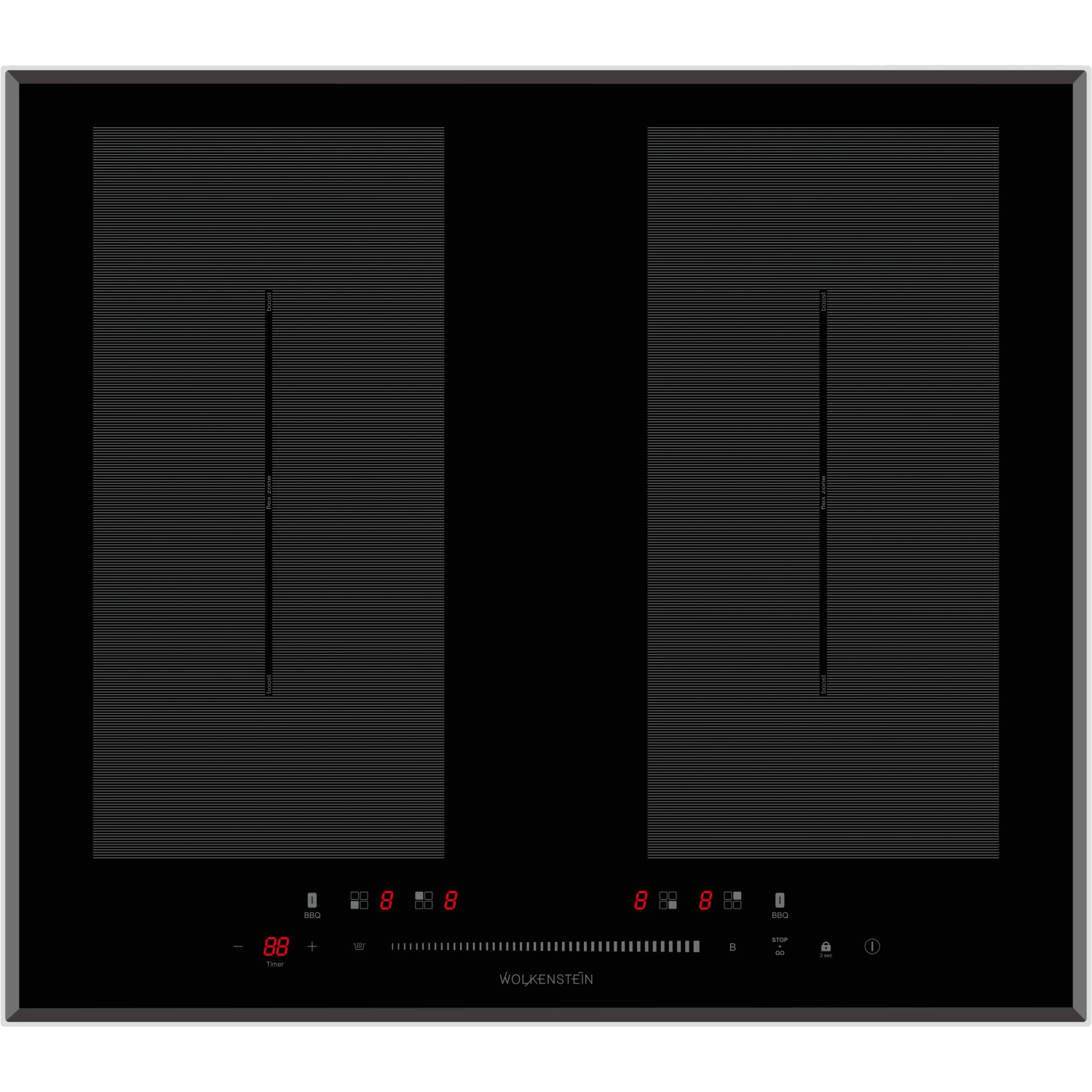 Wolkenstein Induktionskochfeld WIF60-2FZF (Maße: 5.7cm | 52cm | 59cm)