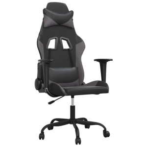vidaXL Gaming-Stuhl mit Massagefunktion Schwarz und Grau Kunstleder 345403
