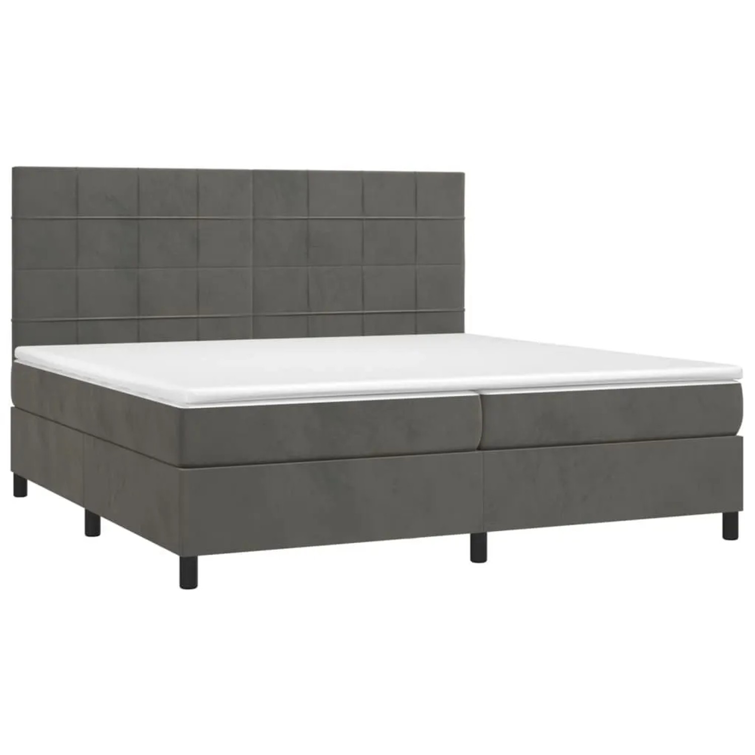 vidaXL Boxspringbett mit Matratze Dunkelgrau 200x200 cm Samt 3143044 günstig online kaufen