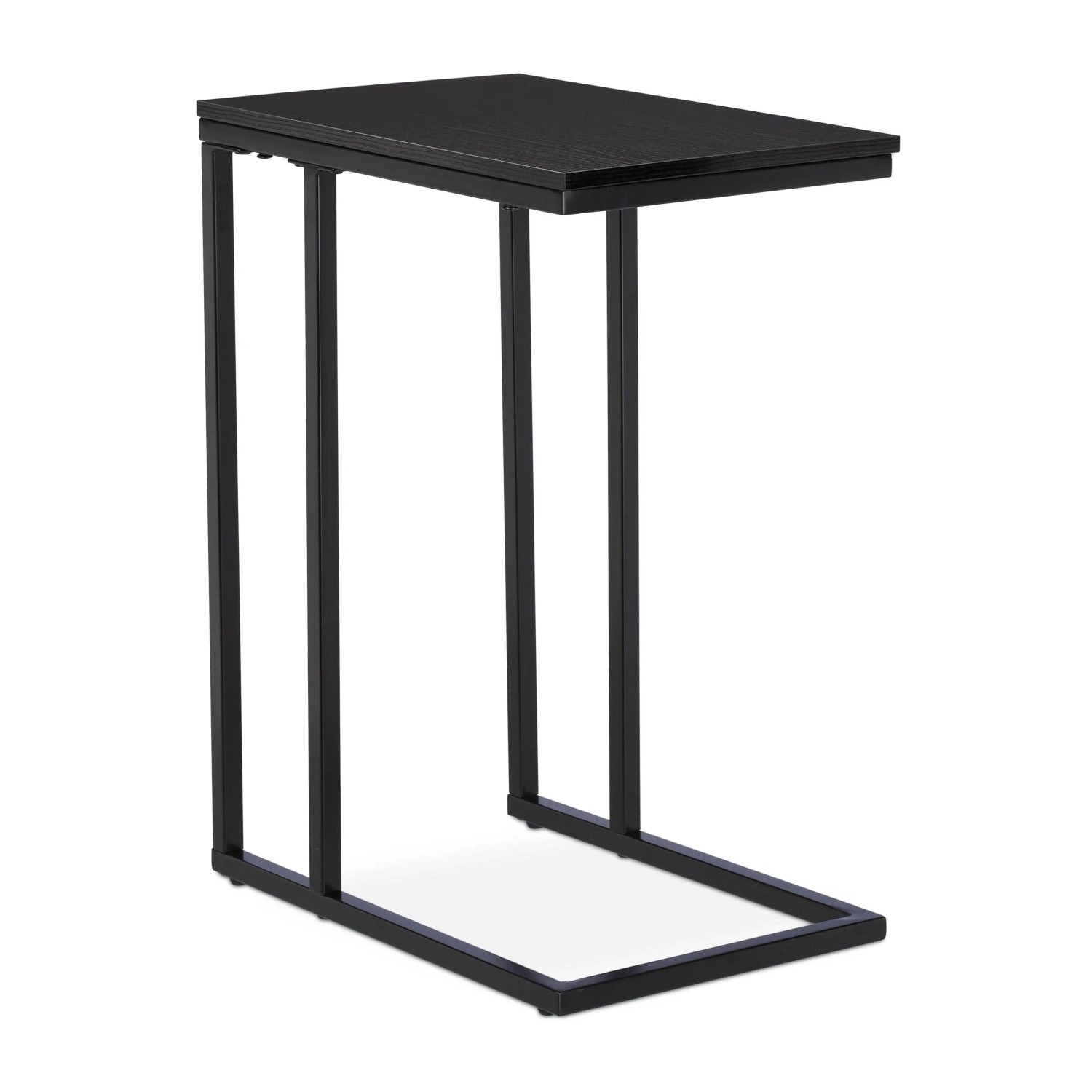 Relaxdays Beistelltisch MDF Metall Schwarz Unterschiebbar 59,5 cm x 30 cm x 45 cm 3,4 kg