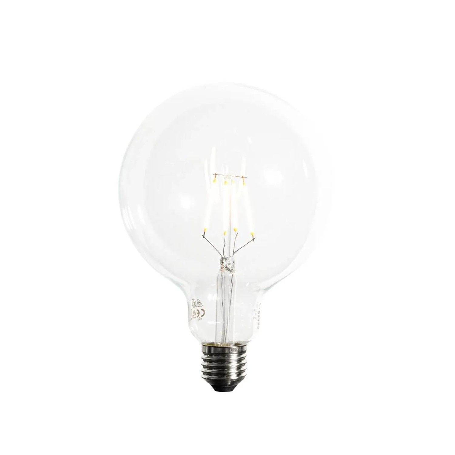 LUEDD E27 Dimmbare LED Glühbirne Spiralfaden G125 5W 450,m 2200K