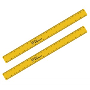 2er Set gelbe Sintron Magnetlineale, 30 cm, für Werkstatt und Haushalt.