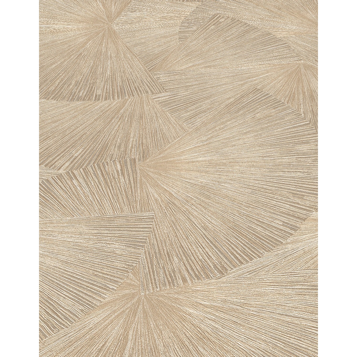 Erismann Vliestapete mit Fächermotiv in Beige/Gold für ein elegantes Wanddesign.