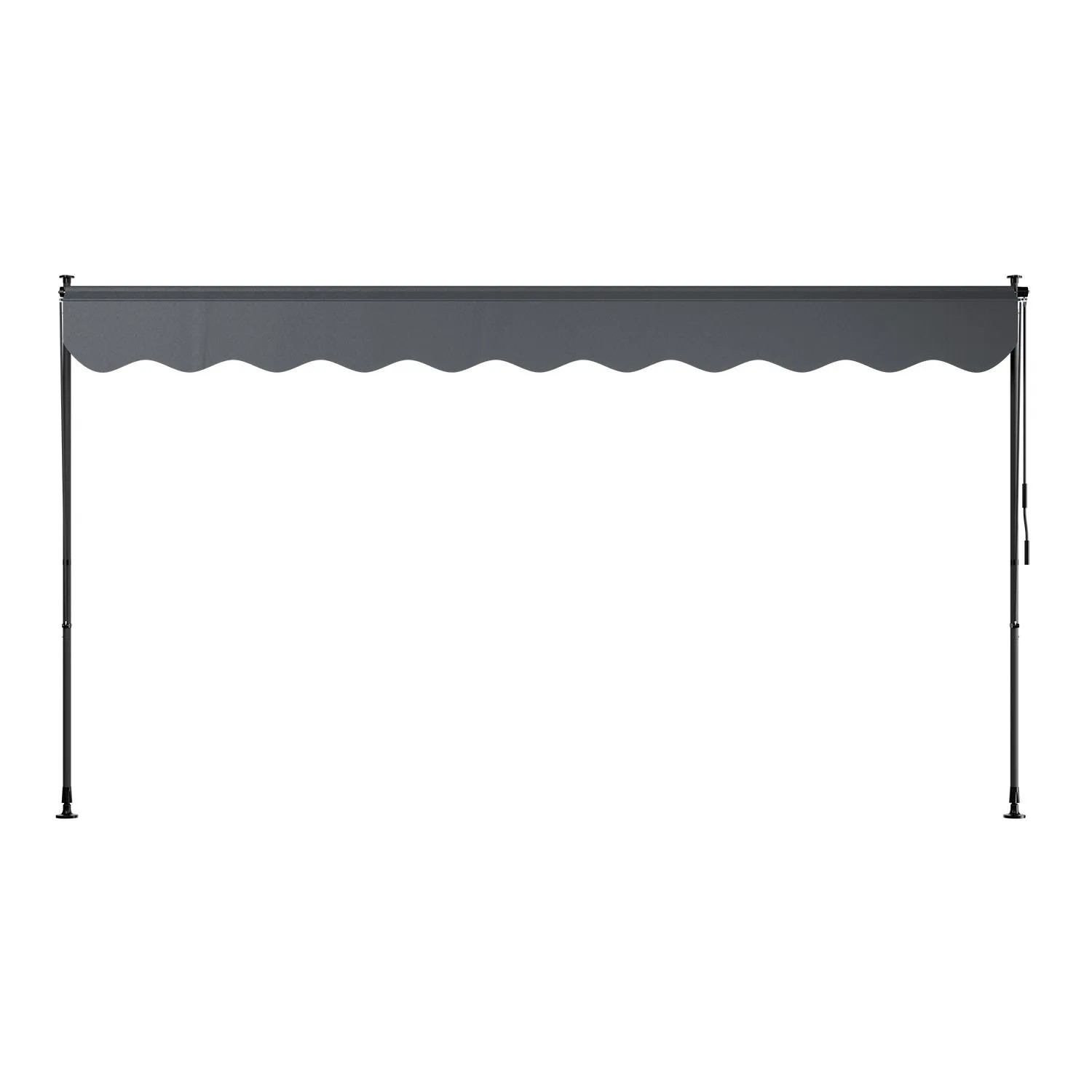 Graue Juskys Klemmmarkise Kapstadt 350x120 cm für Balkon und Terrasse.
