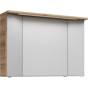 Pelipal Spiegelschrank Trentino, 105 cm, Riviera Eiche Dekor mit Beleuchtung.