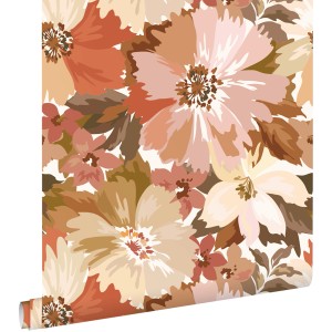 ESTAhome Tapete Blumen Terrakotta 50 X 900 Cm 131265