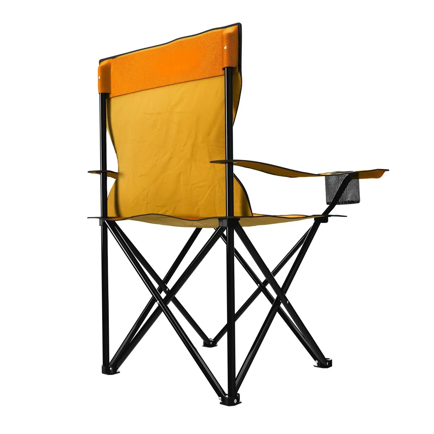 Oranger 24Move Campingstuhl mit Getränkehalter und Tragetasche, ideal für Outdoor-Aktivitäten.