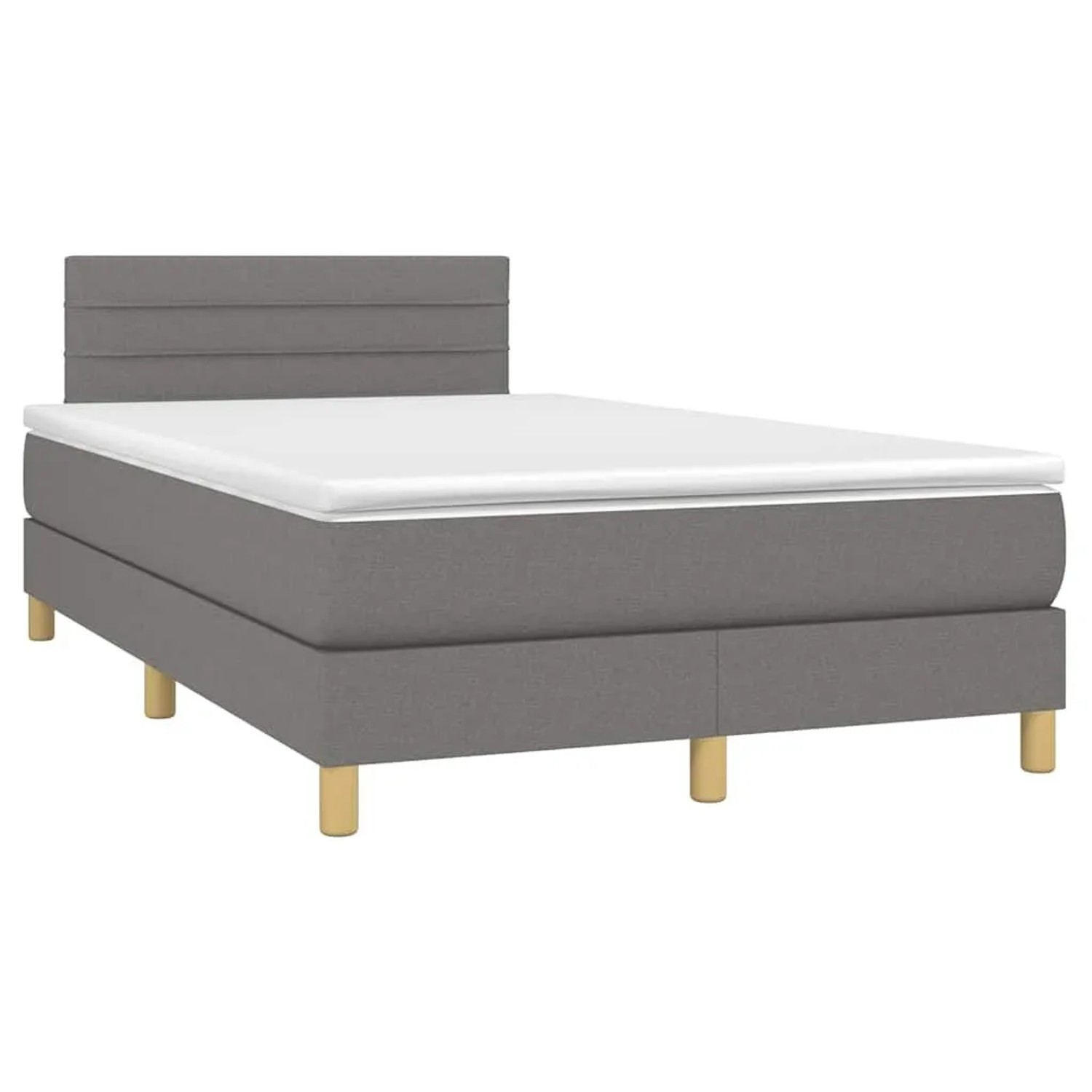 vidaXL Boxspringbett mit Matratze & LED Dunkelgrau 120x190 cm Stoff 3270096 günstig online kaufen