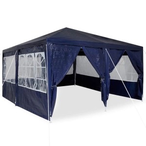 vidaXL Party-Zelt Blau 400 x 400 x 266 cm Polyethylen 42003426