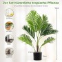 2er Set künstliche Palme, 90cm hoch, mit grünen Blättern und schwarzem Topf. Ideal als Zimmerpflanzen-Deko.