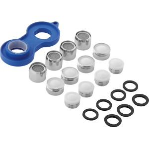 25-teiliges Ersatz-Mischdüsenset für Armaturen mit Dichtungen und Schlüssel.