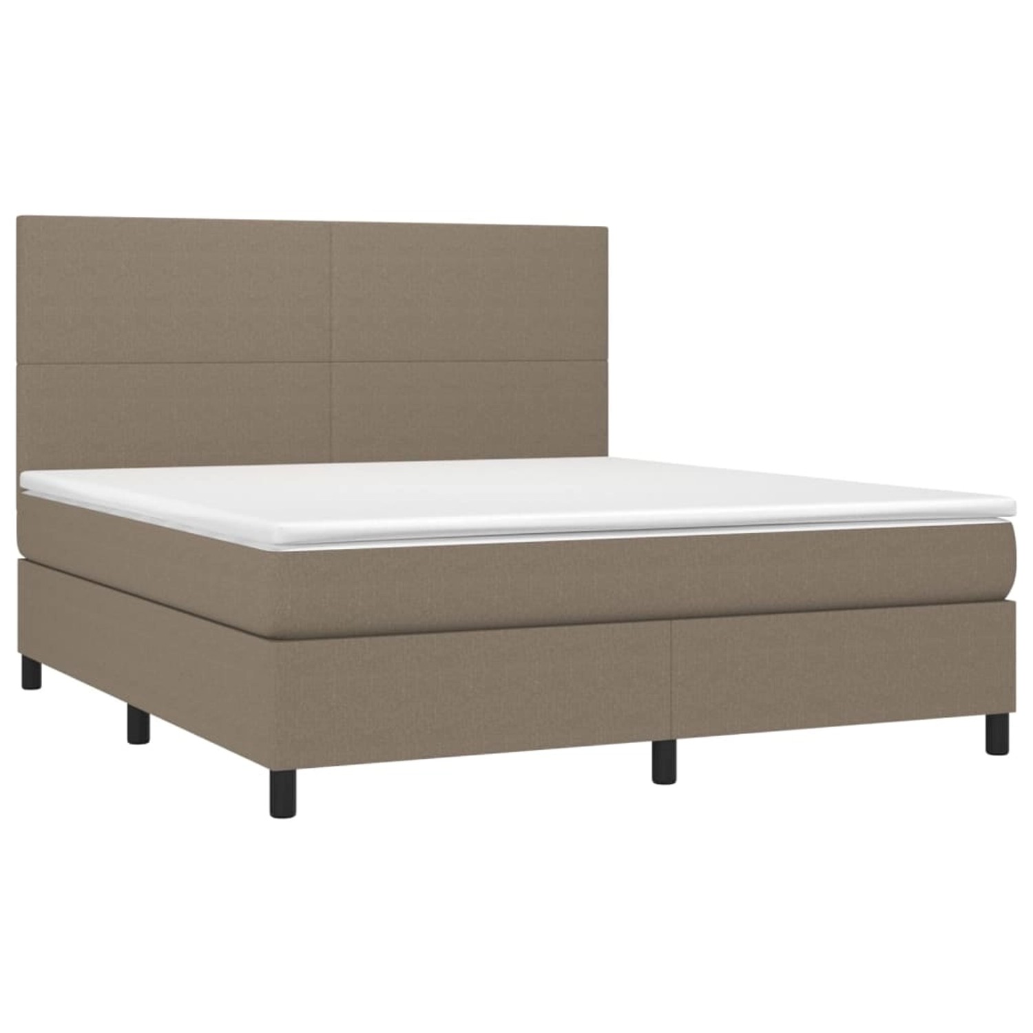 vidaXL Boxspringbett mit Matratze & LED Taupe 160x200 cm Stoff 3134729 günstig online kaufen