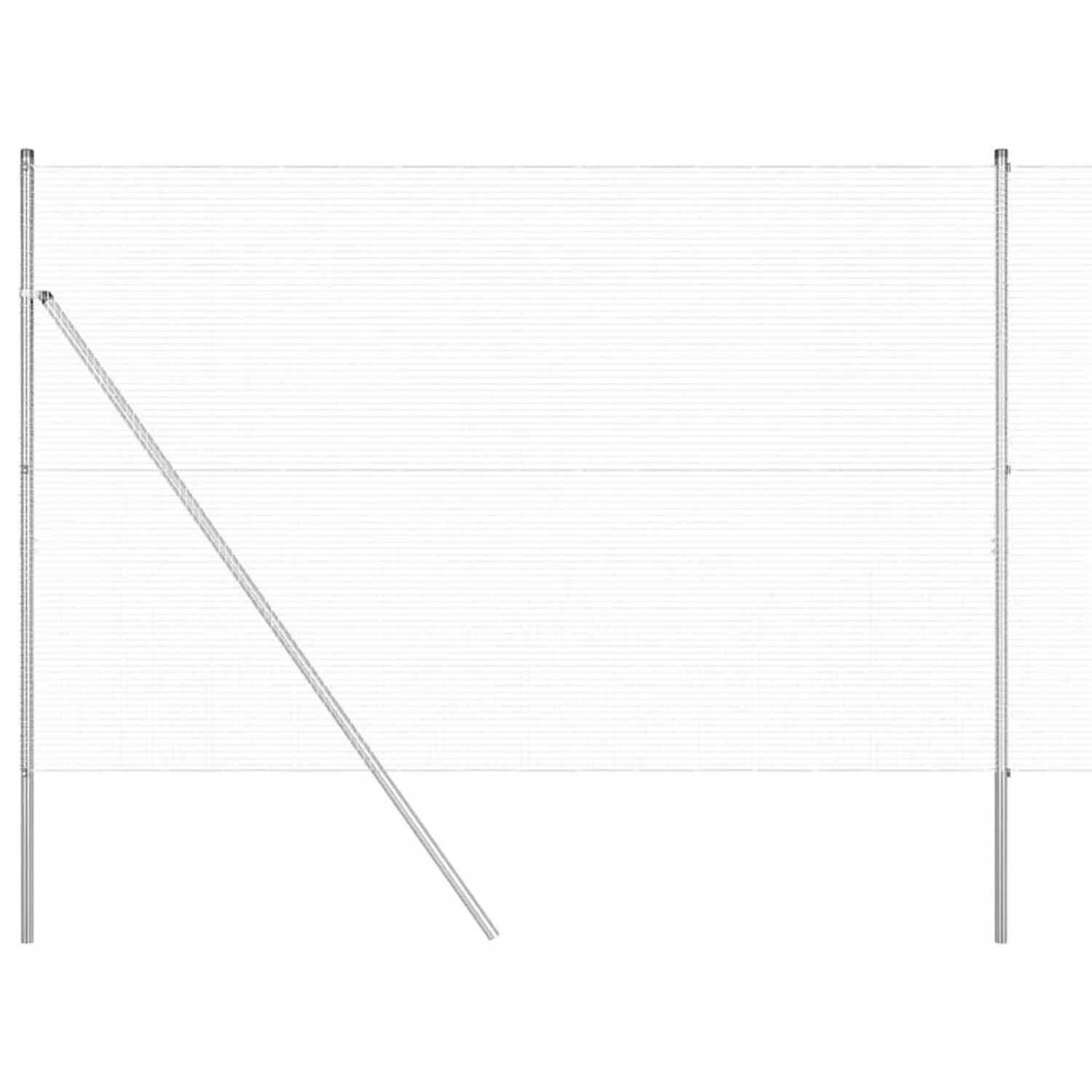 vidaXL Zaunpfosten Silber 25 x 1,6 m 16 x 16 mm Netz Stahl 3351623 günstig online kaufen