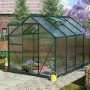 Vitavia Gewächshaus Calypso 5800 Smaragd mit Fundament im Garten.