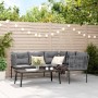 Schwarze vidaXL Garten Sofagarnitur mit Kissen, Stahl und Textilene, Modell 5.