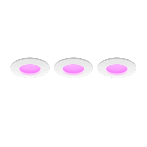 3er-Pack Philips Hue LED Einbauspots Slim, Weiß, mit Farbwechsel. Smarte Lichtsteuerung für Ihr Zuhause.
