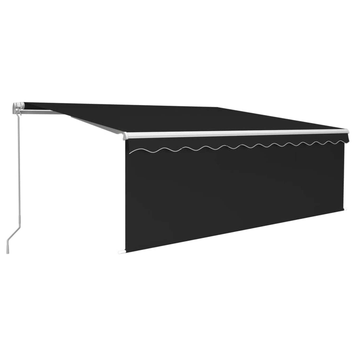 furnicato Markise Manuell Einziehbar mit Rollo 4,5x3 m Anthrazit günstig online kaufen
