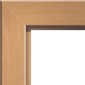 Türrahmen CPL Buche Blumig, 61x198,5x10 cm, links. Türzarge mit Holzstruktur.