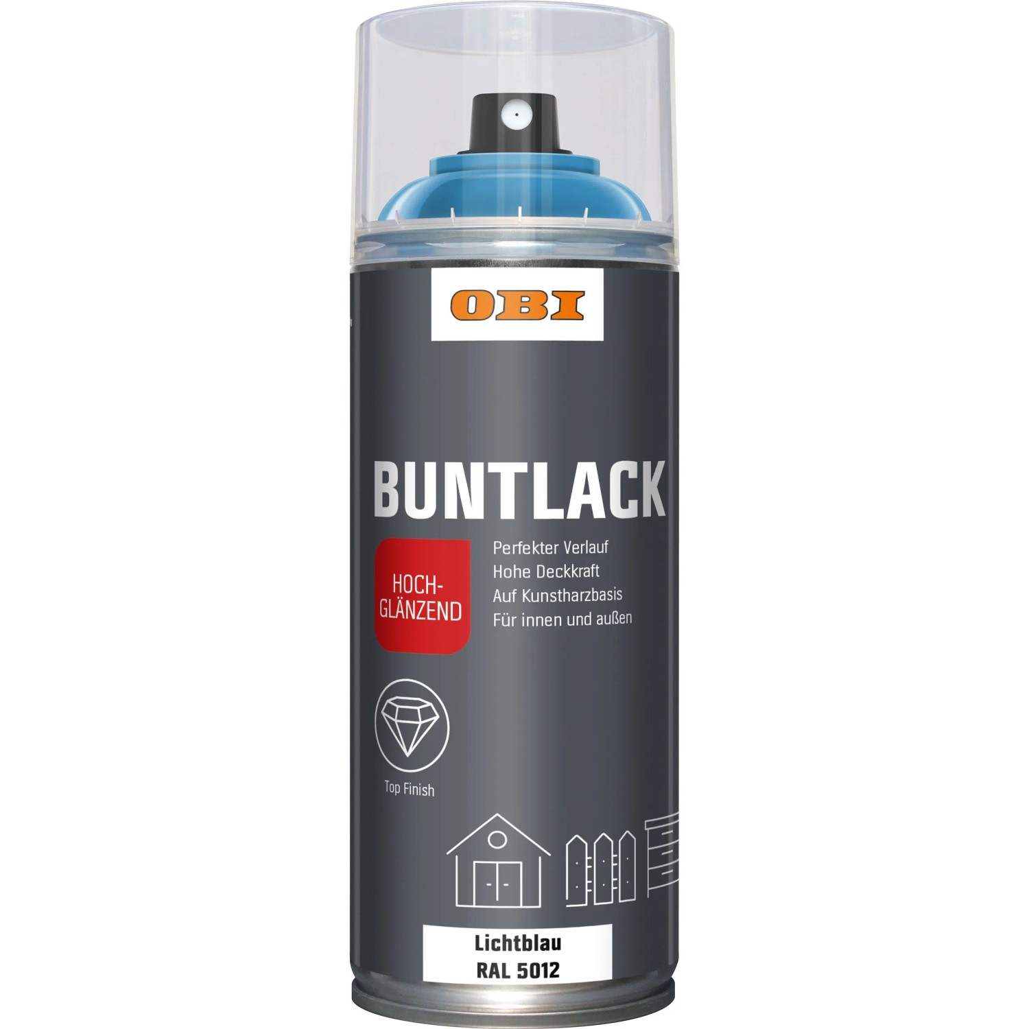 OBI Buntlack Spray RAL 5012 Lichtblau hochglänzend 400 ml