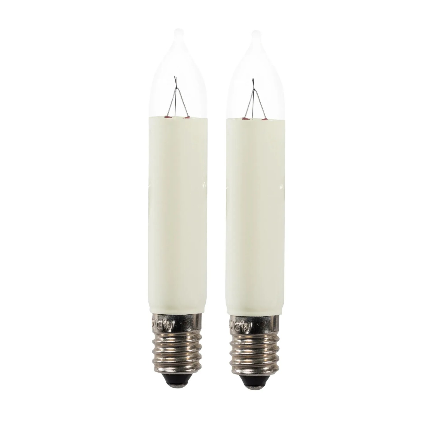 Saico Kleinschaftkerze 2er-Pack für 5-flammige Lichterbögen-Lichterketten Weiß