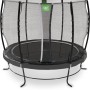 Schwarzes EXIT Lotus Classic Gartentrampolin, Ø 305 cm, mit Sicherheitsnetz für sicheren Springspaß.